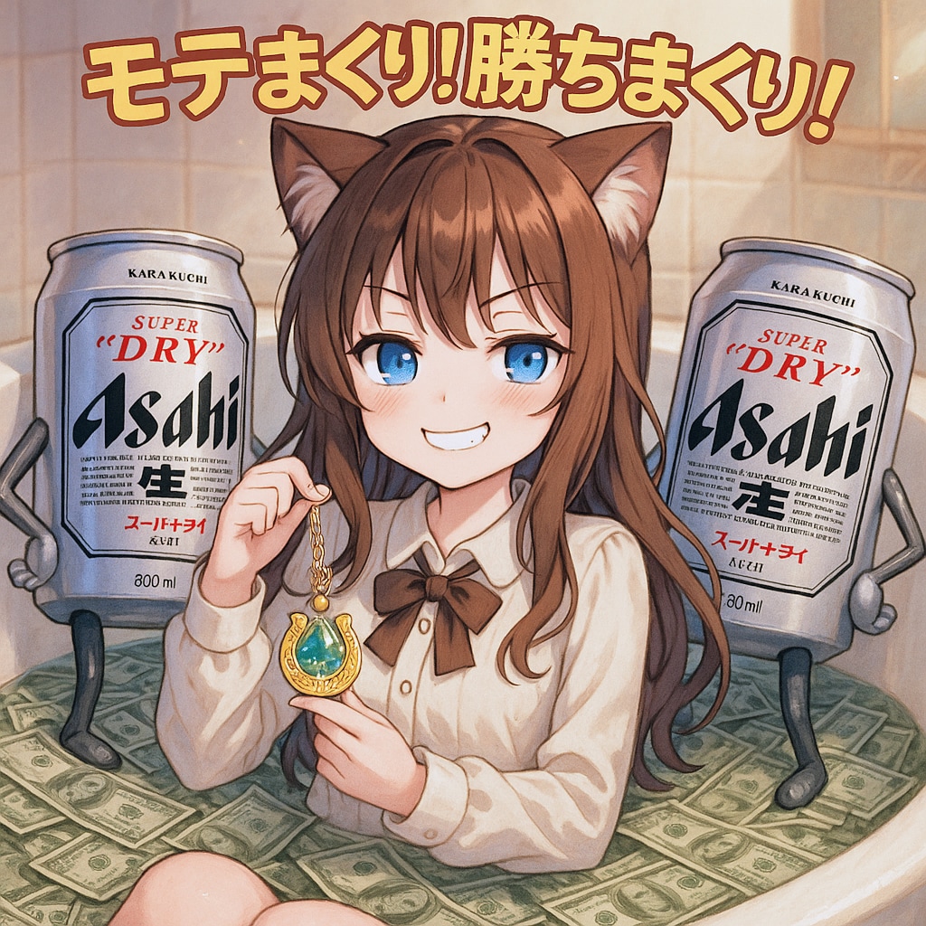 幸運のネックレスの広告の女の子