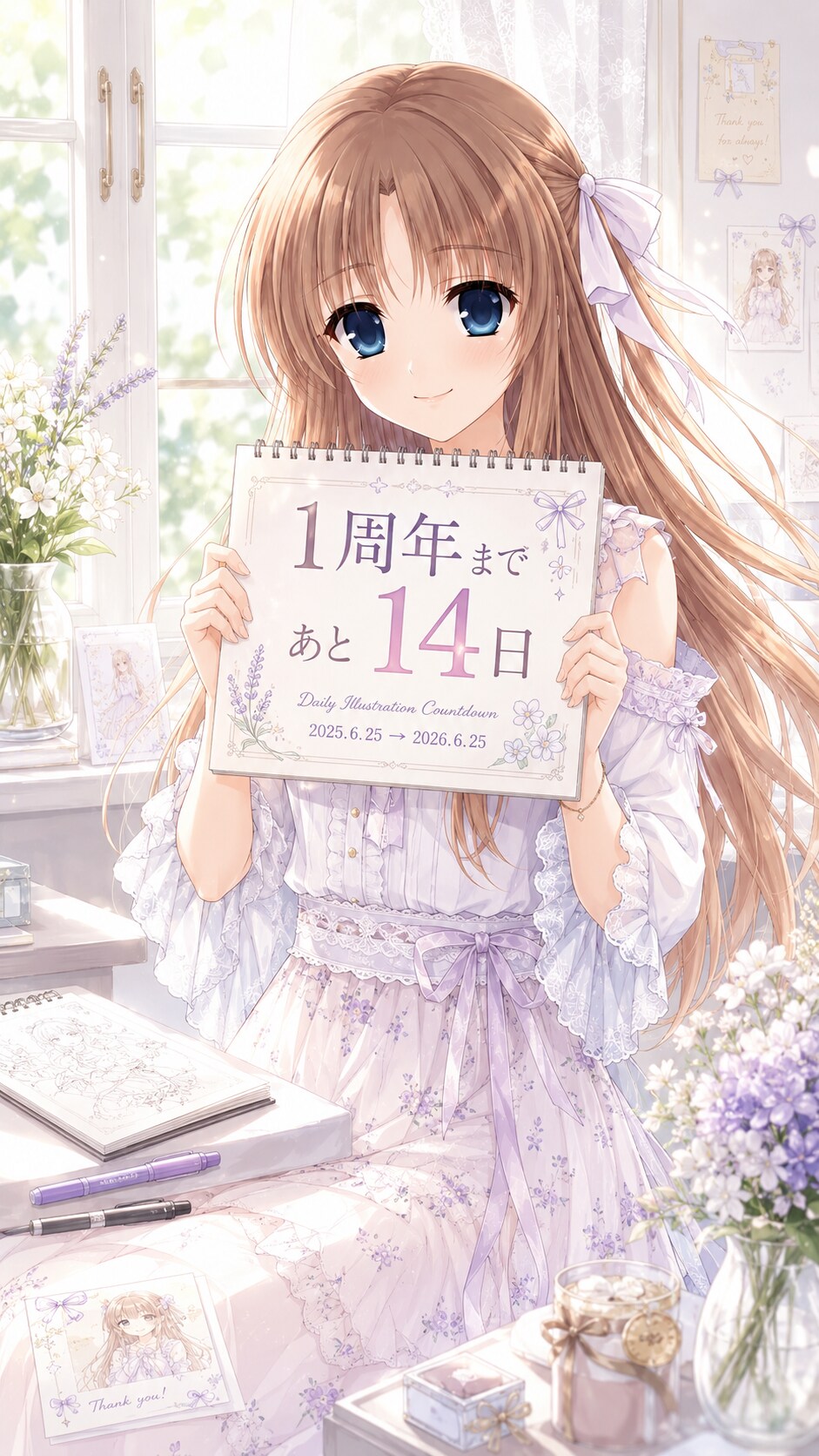 デイリーイラスト1周年カウントダウン