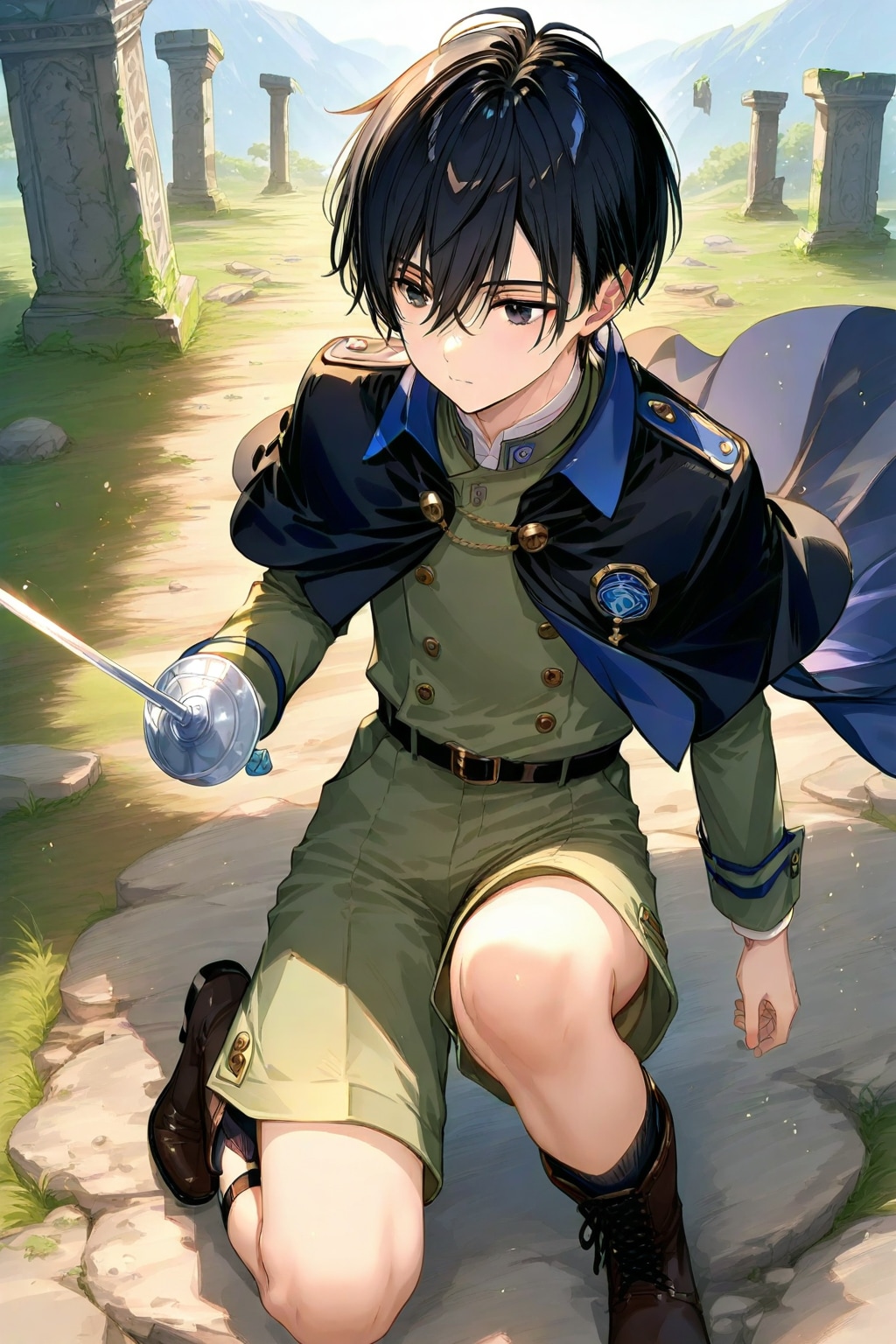 古代遺跡地下,大型男性魔法剣士 | の人気AIイラスト・グラビア