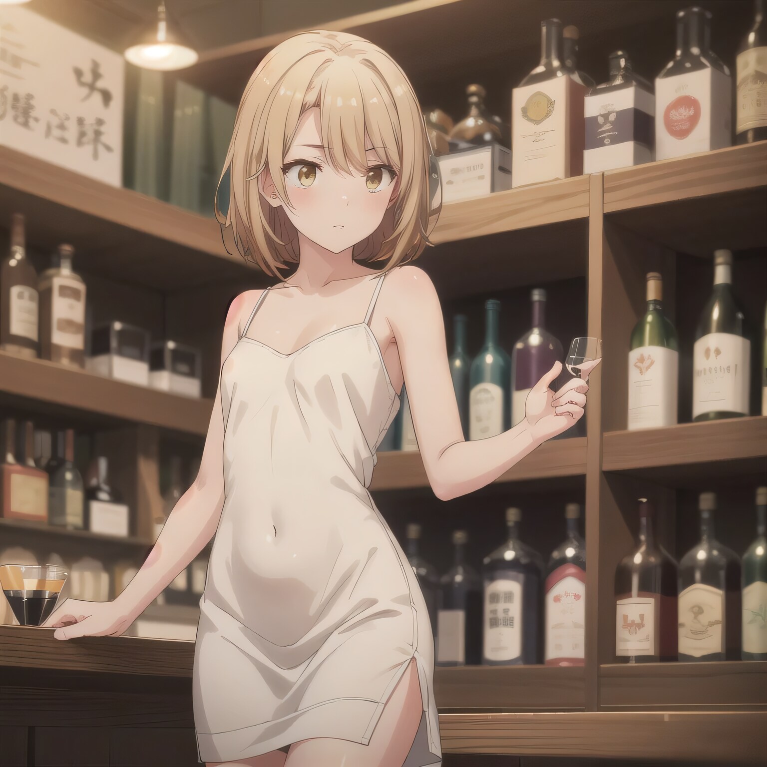 茶髪ボブでキャミソールの少女 | の人気AIイラスト・グラビア