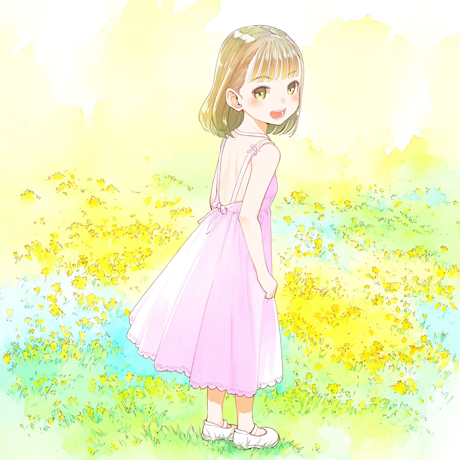 草原の花と少女 | の人気AIイラスト・グラビア