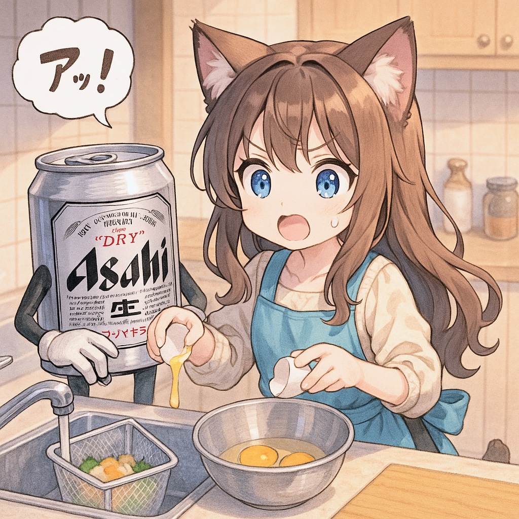 卵の中身を捨てちゃった小さな女の子