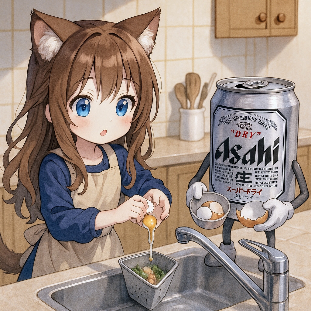 卵の中身を捨てちゃった小さな女の子