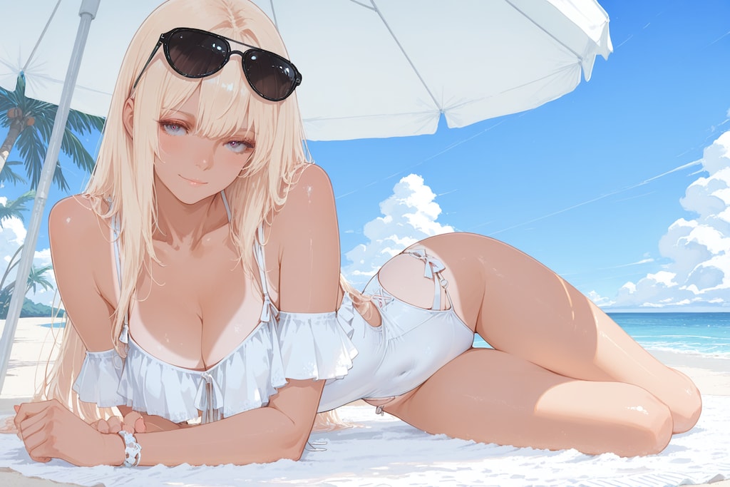 波打ち際の大人なおねえさん