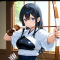 弓の修練をする葵さん 3枚目