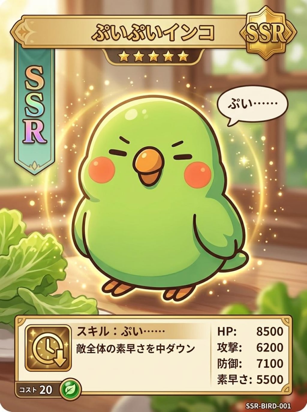 SSRインコの新カード