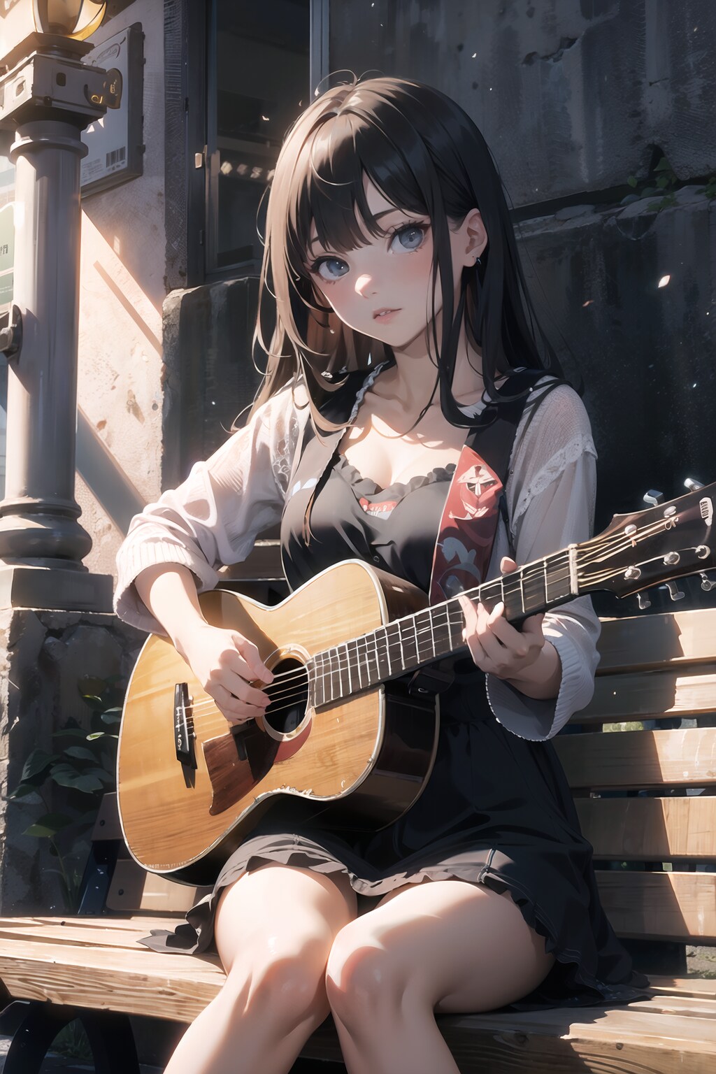 ストリートで練習する少女２