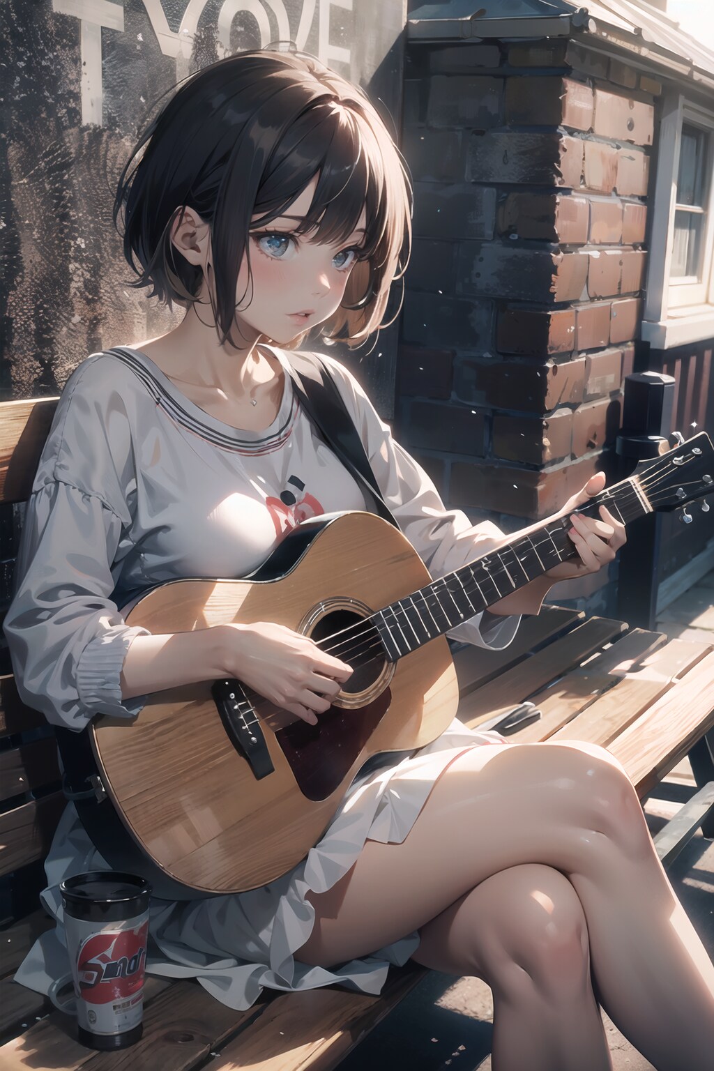 ストリートで練習する少女２