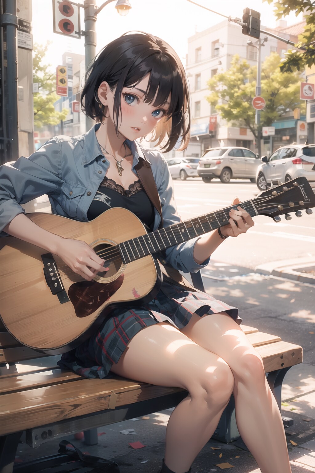 ストリートで練習する少女２