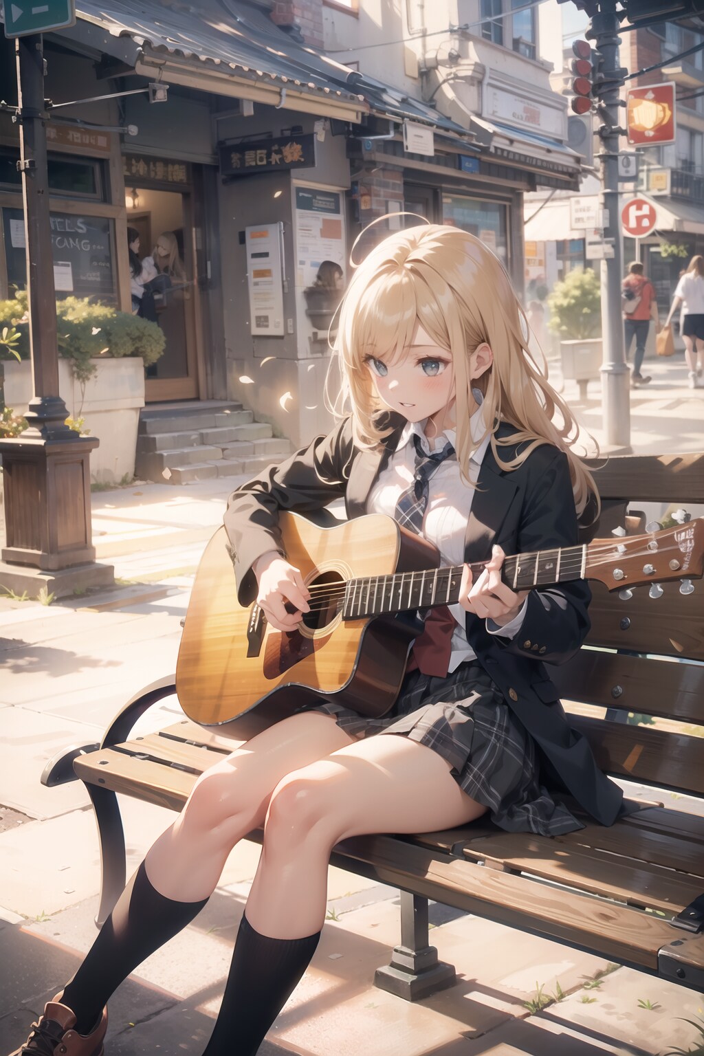 ストリートで練習する少女２