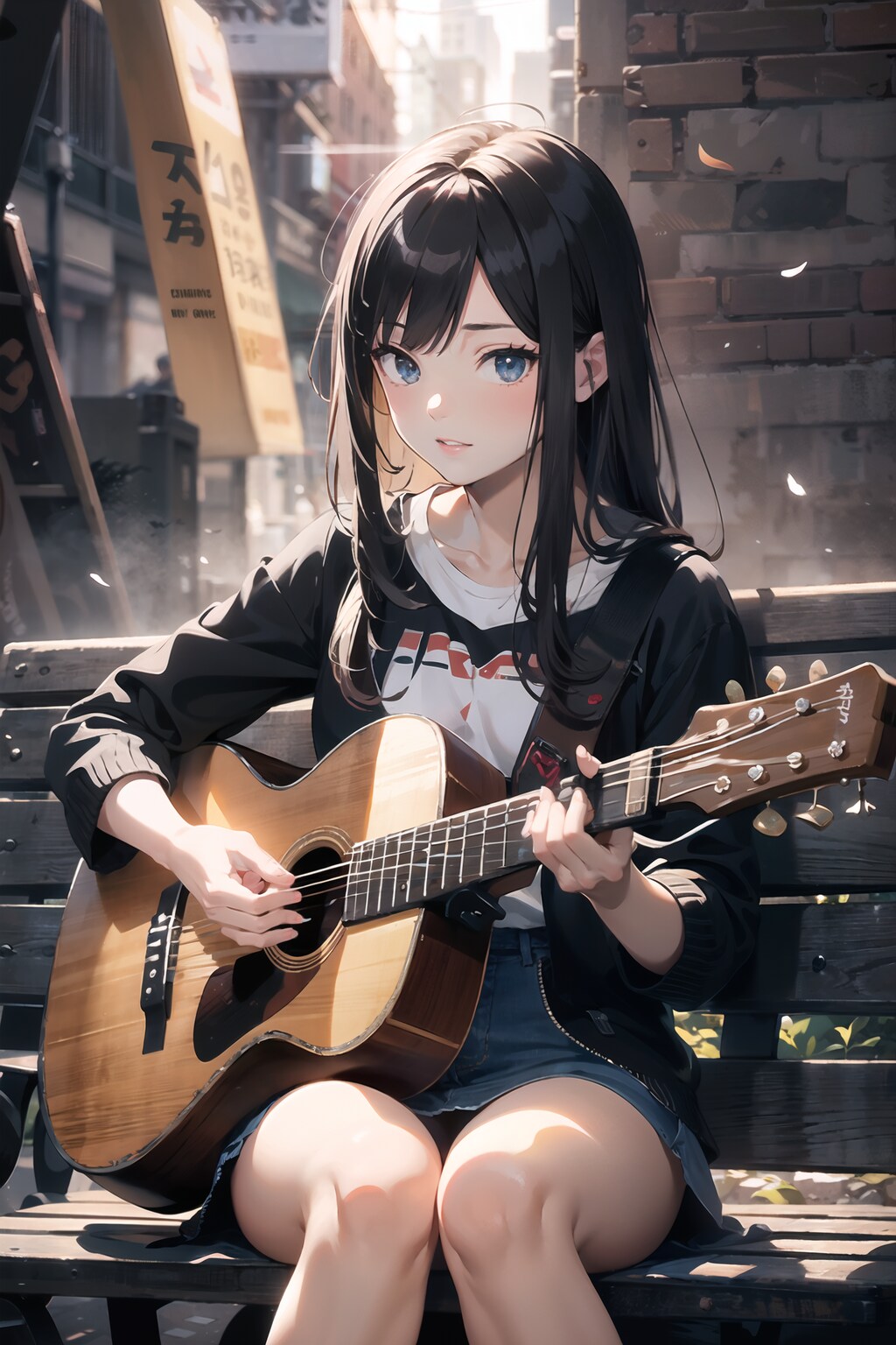 ストリートで練習する少女２