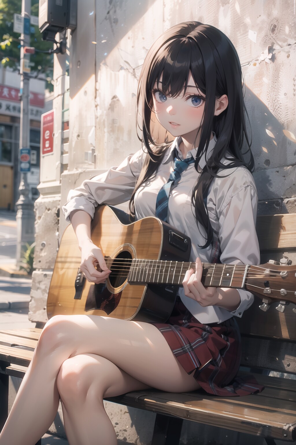 ストリートで練習する少女２