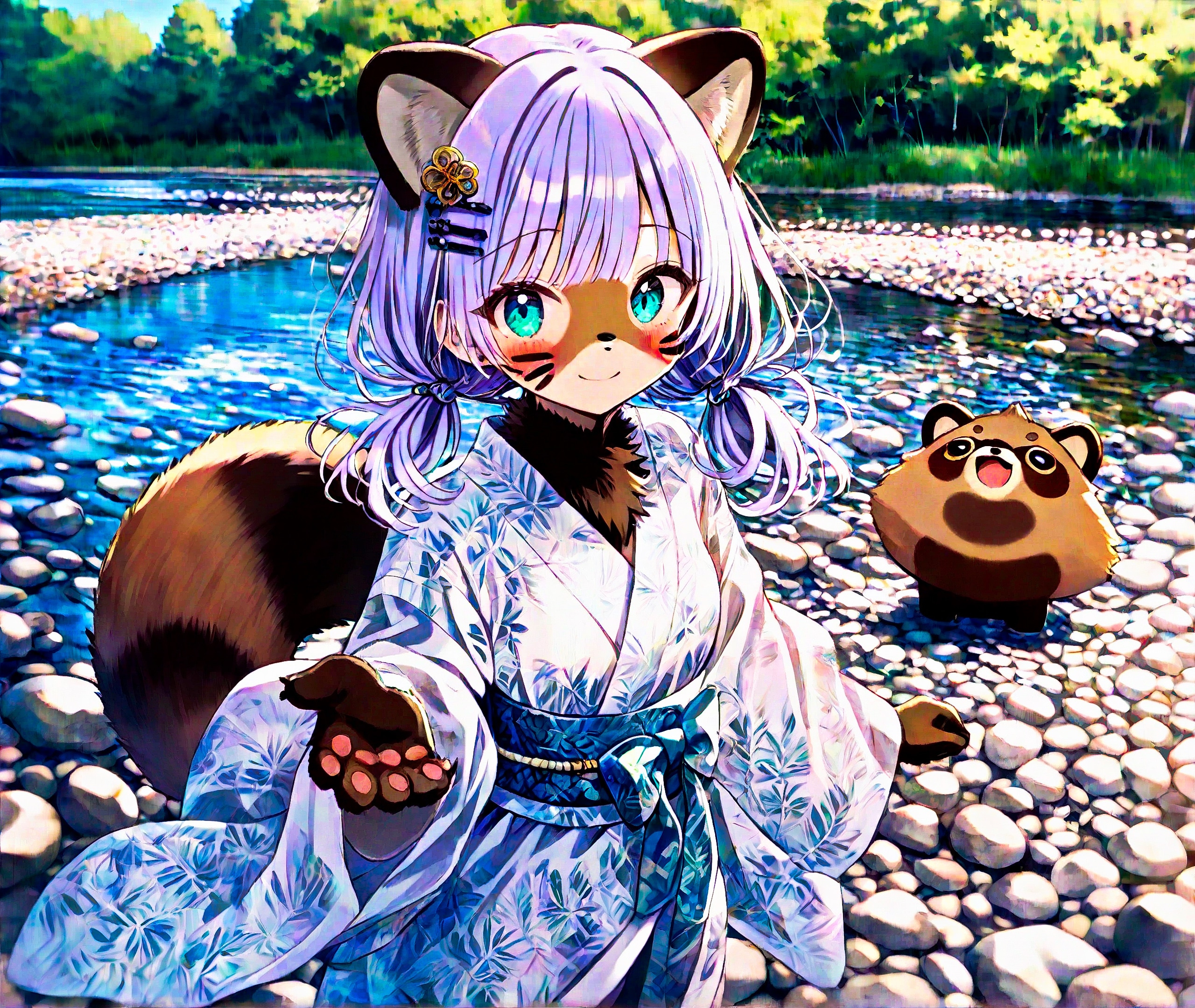 狸さんと遊んでみましたわ | の人気AIイラスト・グラビア