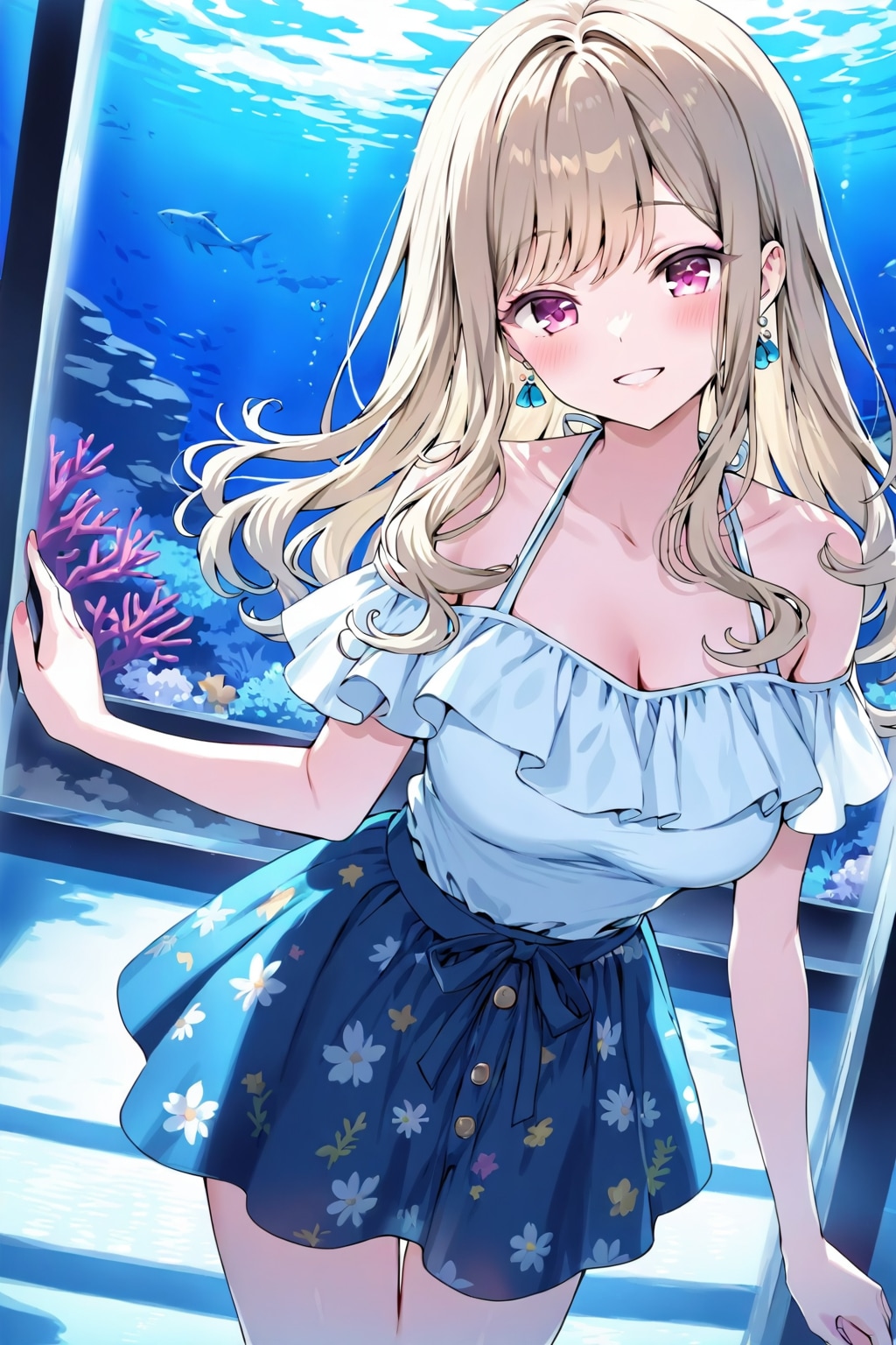 美女と水族館デート♡