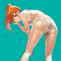 スケスケ水着とソックスと尻 2枚目