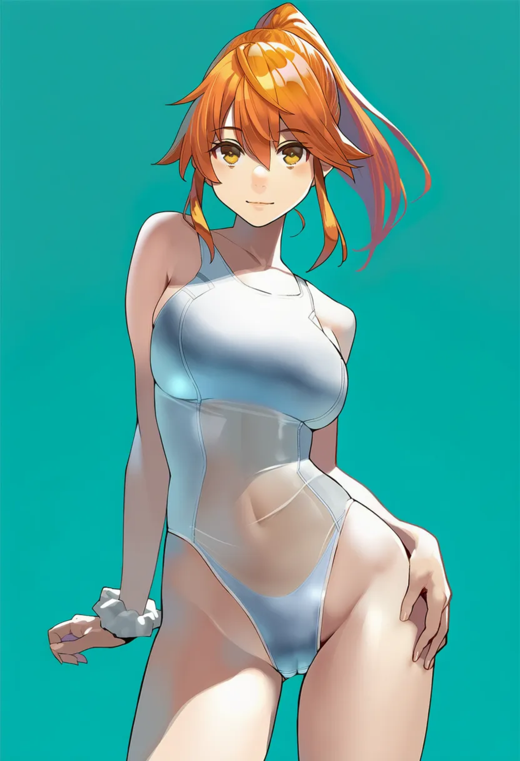 スケスケ水着とソックスと尻