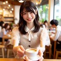 コーヒーを渡す彼女 5枚目