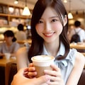コーヒーを渡す彼女 2枚目