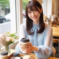 コーヒーを渡す彼女 6枚目