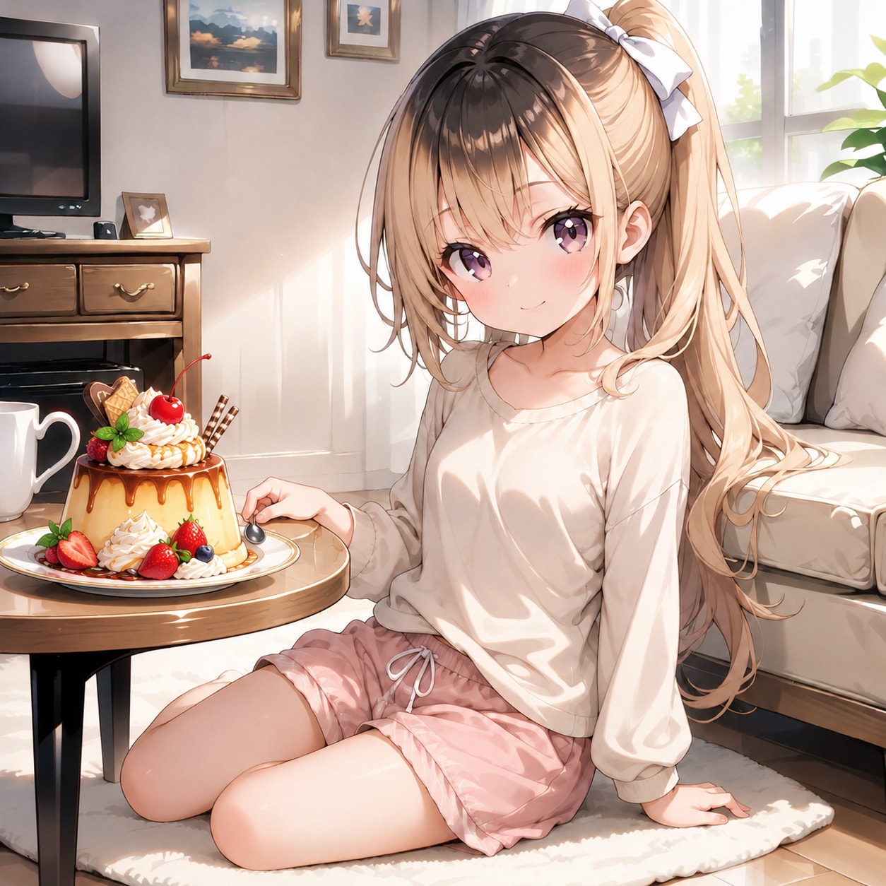 おやつのプリン⋯髪の毛もプリン | の人気AIイラスト・グラビア