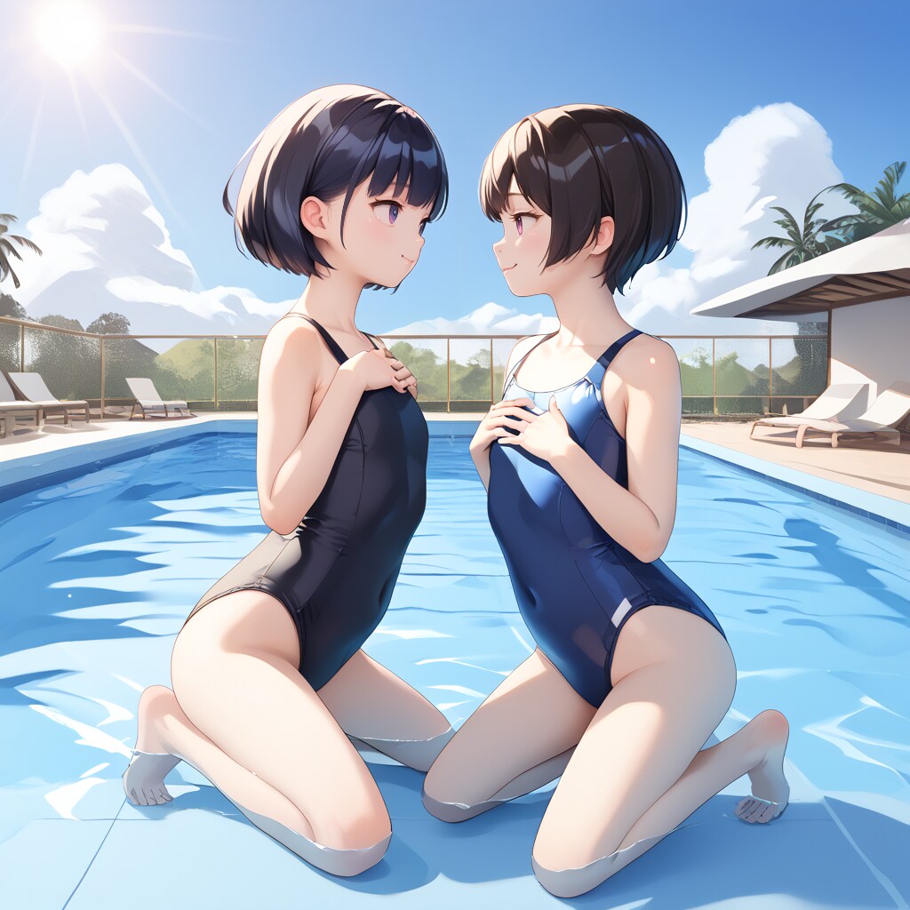 見つめ合う少女