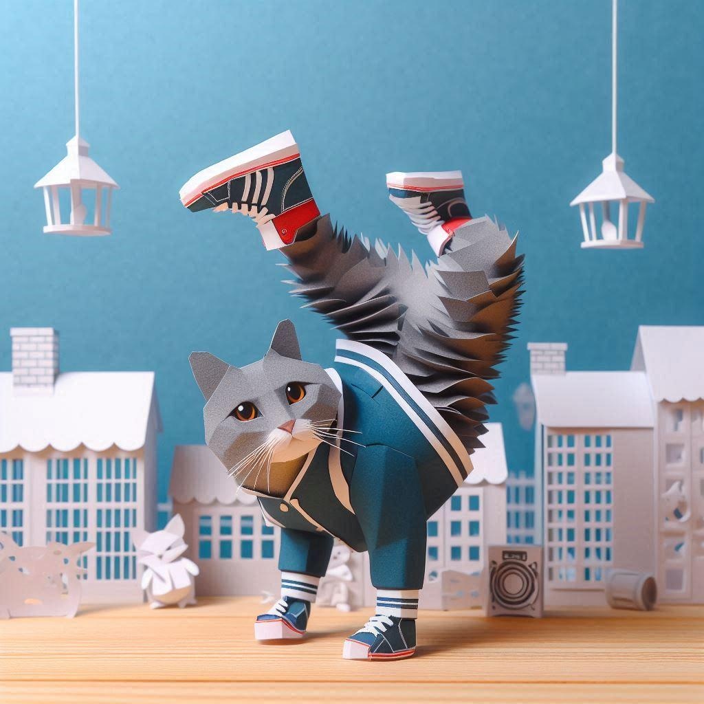 ペーパーアートの猫