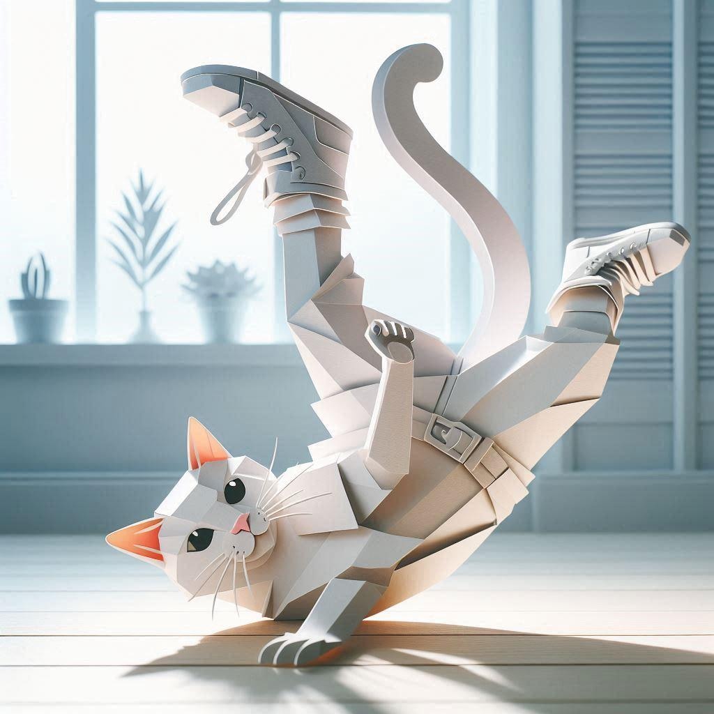 ペーパーアートの猫