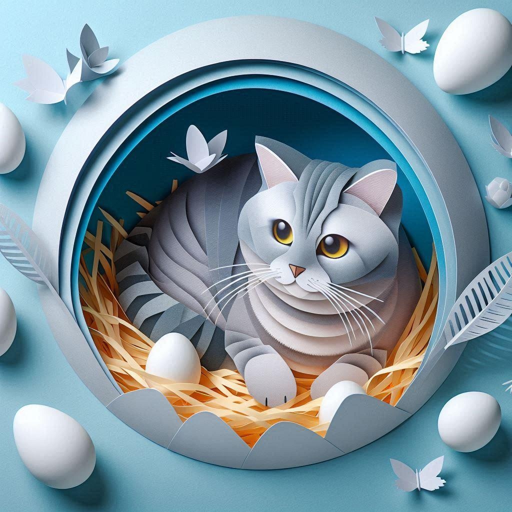 ペーパーアートの猫