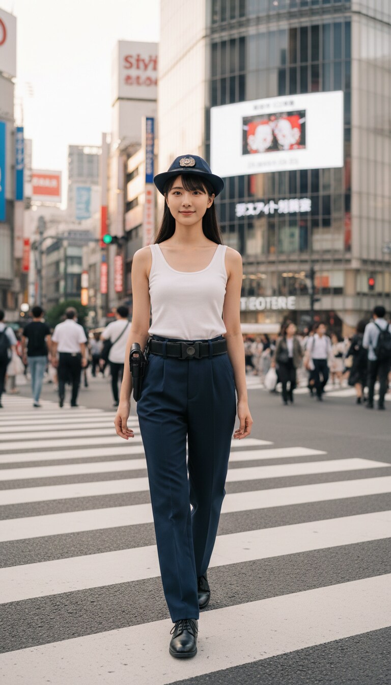 Gemini実写特集　かっこかわいい婦警姫神英梨菜の渋谷パトロール