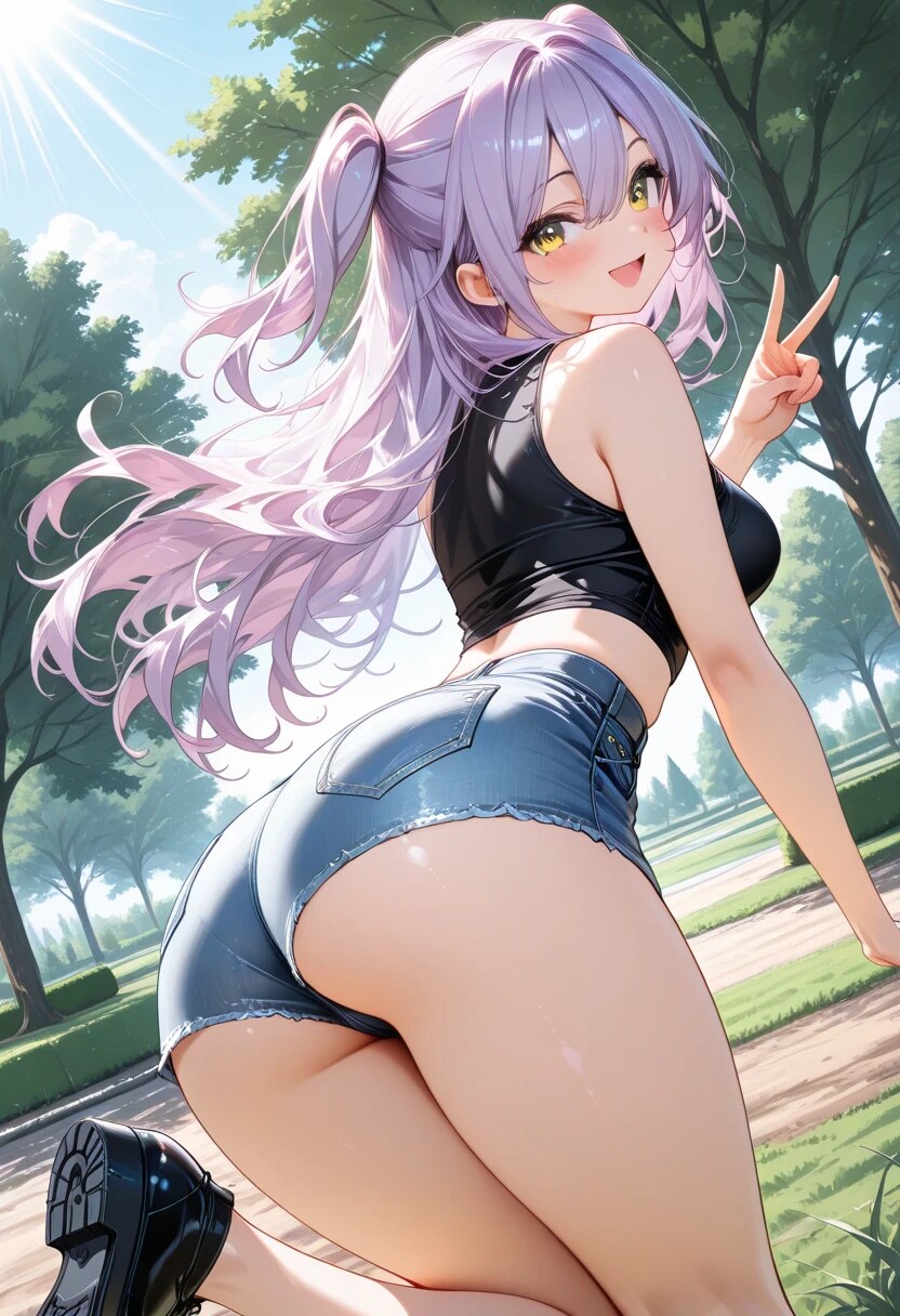タンクトップ＆デニムパンツ