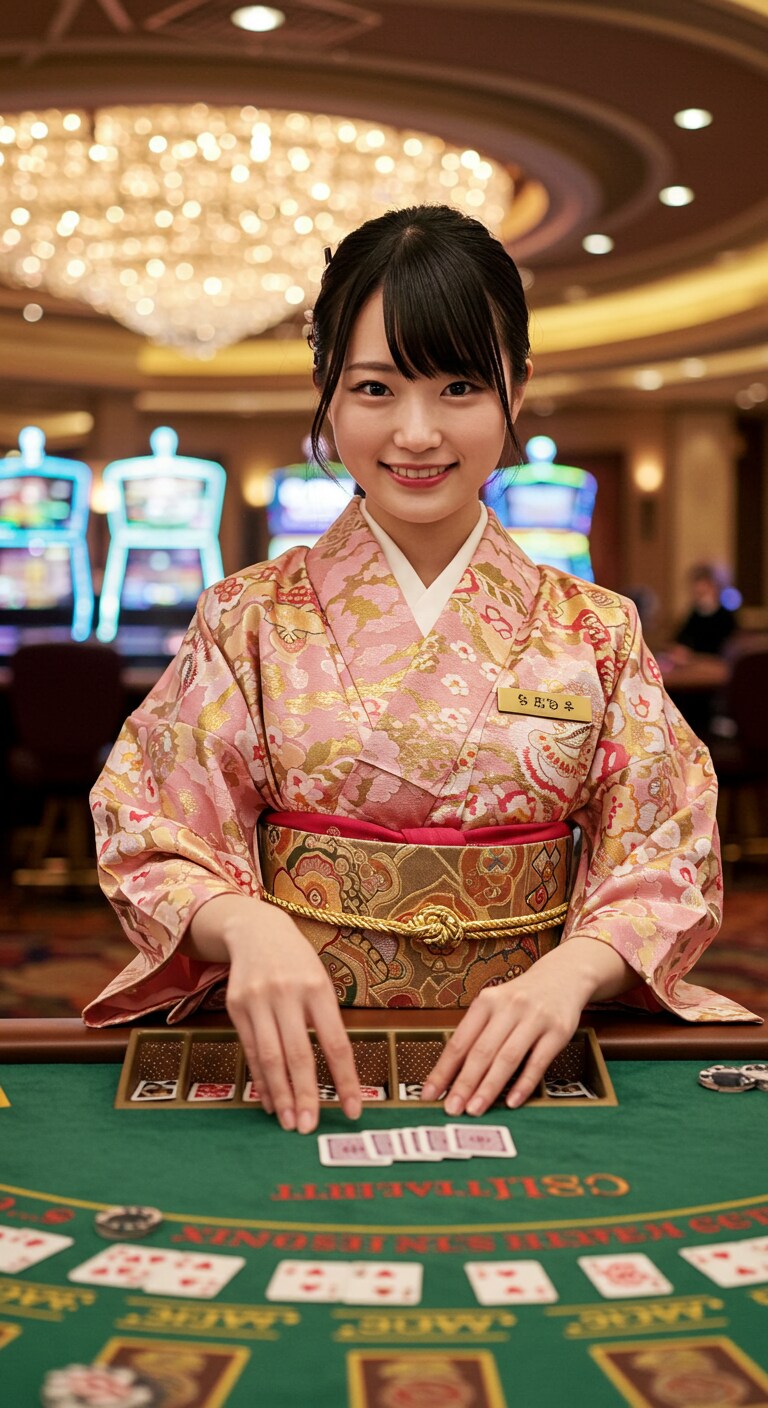 リアル和装カジノディーラー
