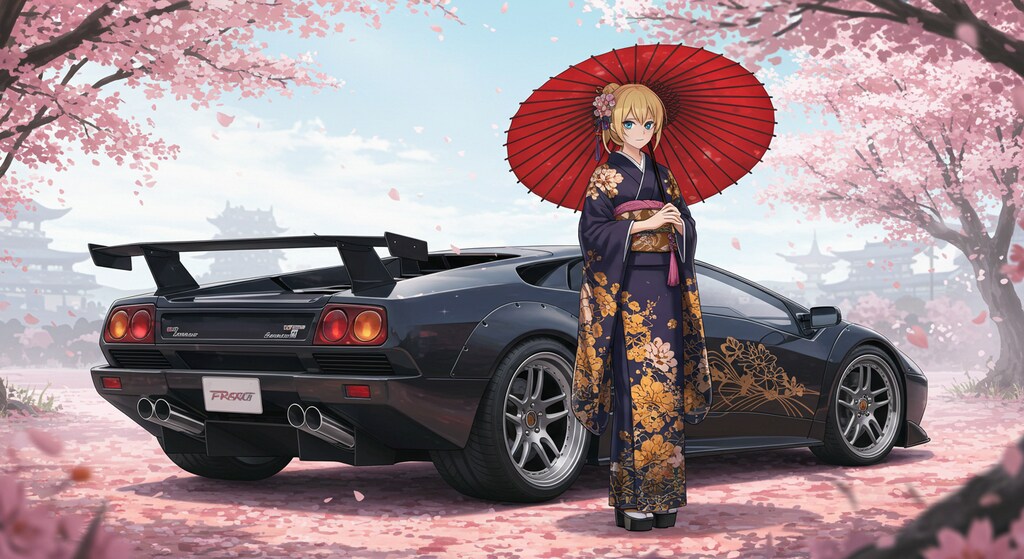 着物美女とディアブロ