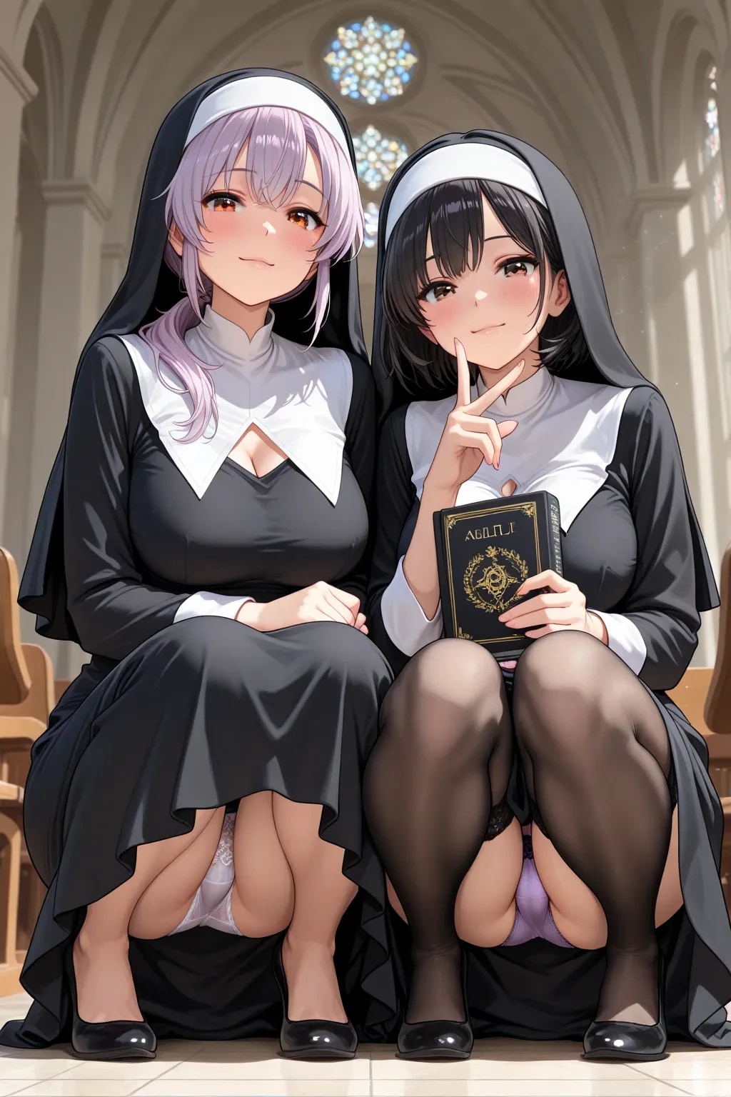 99000いいね記念に教会で適当に写真撮ったらパンチラ