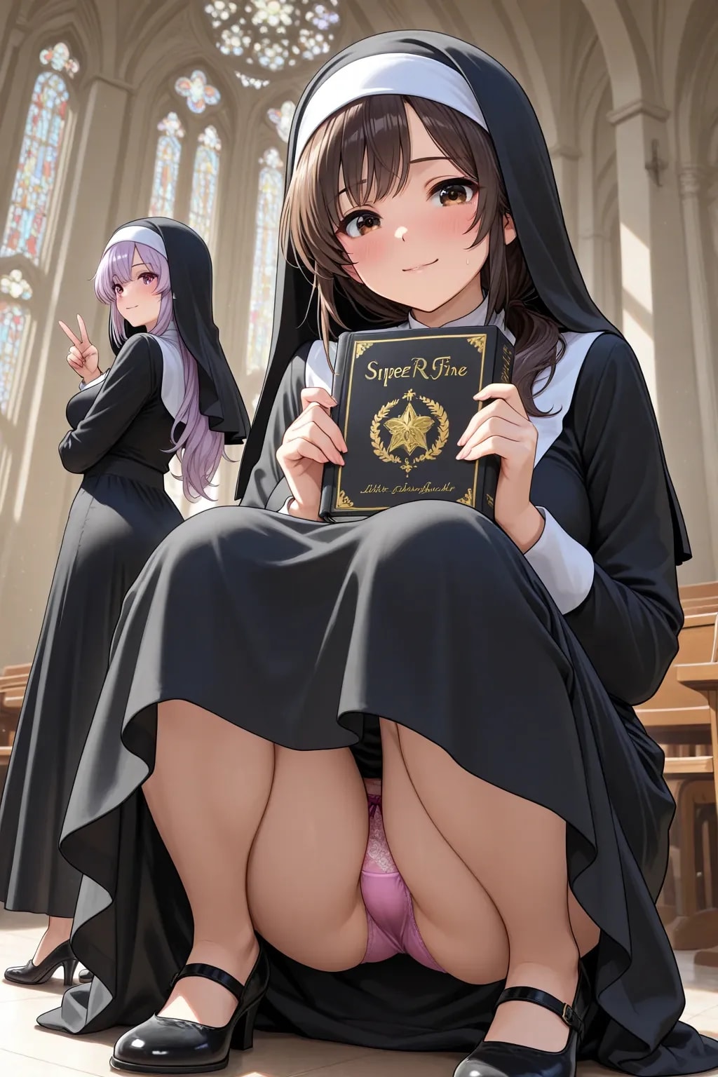 99000いいね記念に教会で適当に写真撮ったらパンチラ
