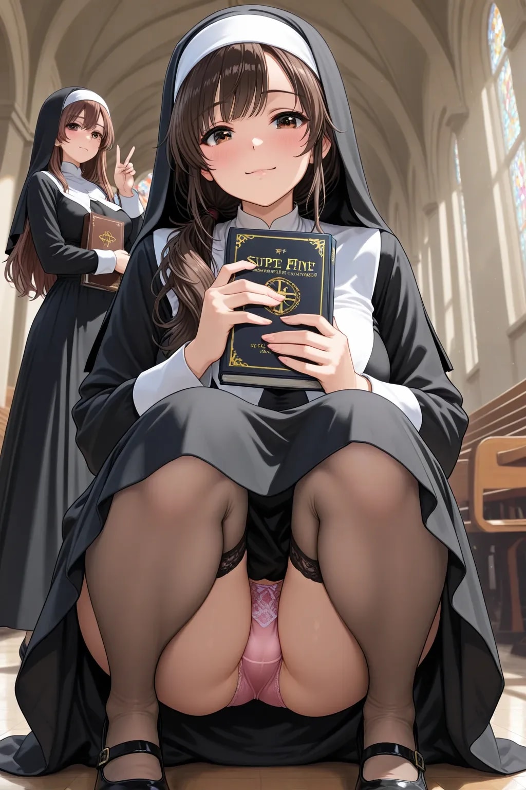 99000いいね記念に教会で適当に写真撮ったらパンチラ