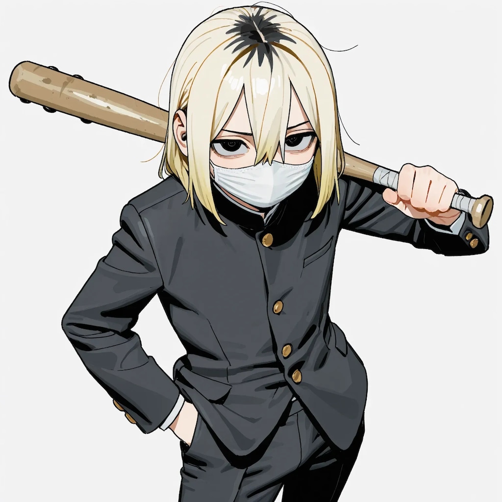 金髪バット女子学生