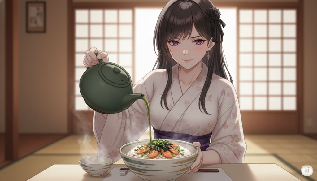 美女とお茶漬け