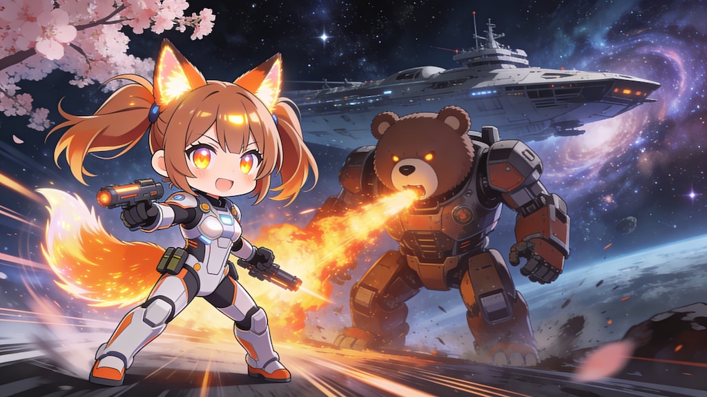 茶ツイこん。桜防衛ぱわーど