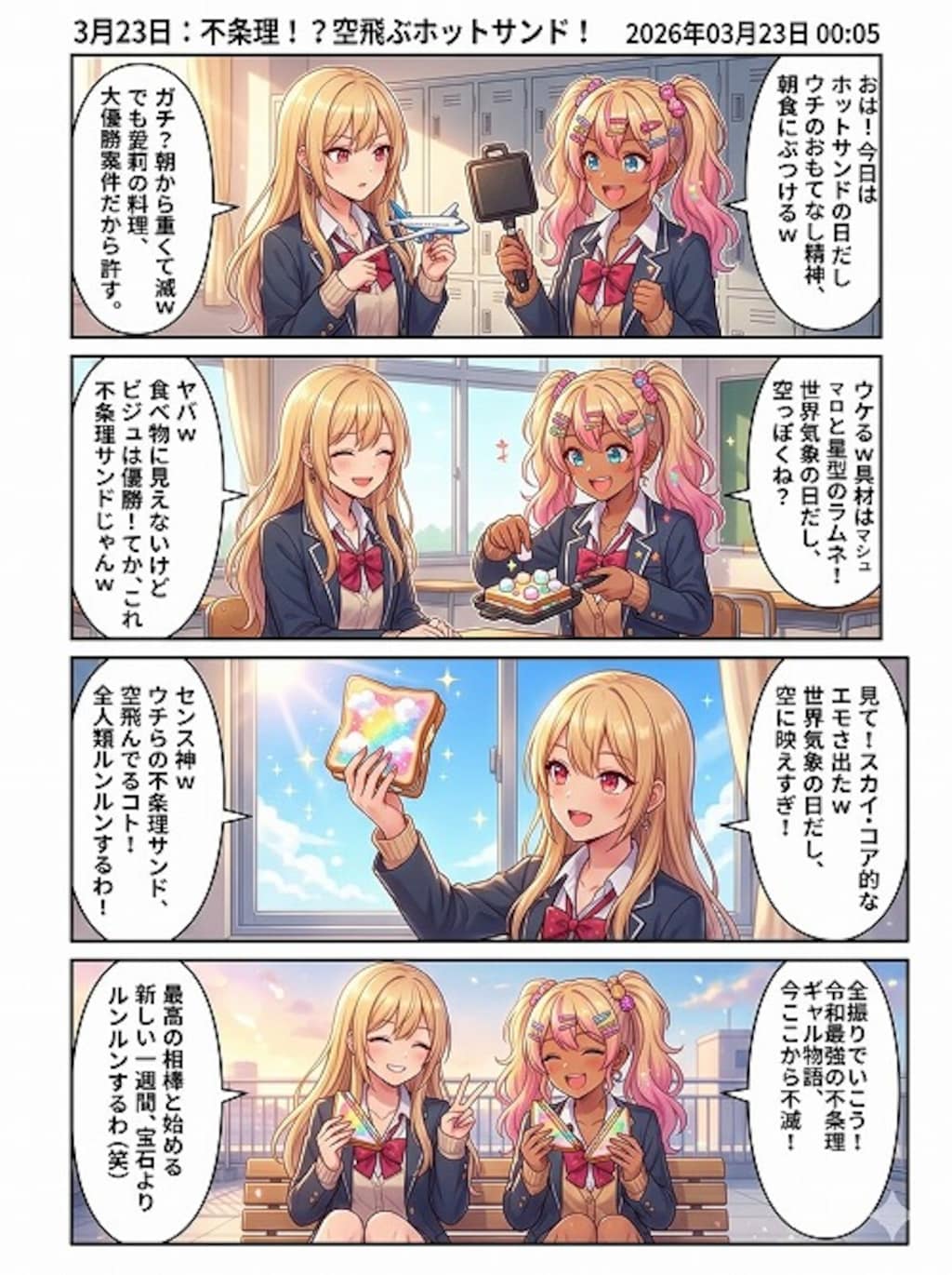 3月23日は「世界気象の日」「ホットサンドを楽しむ日」