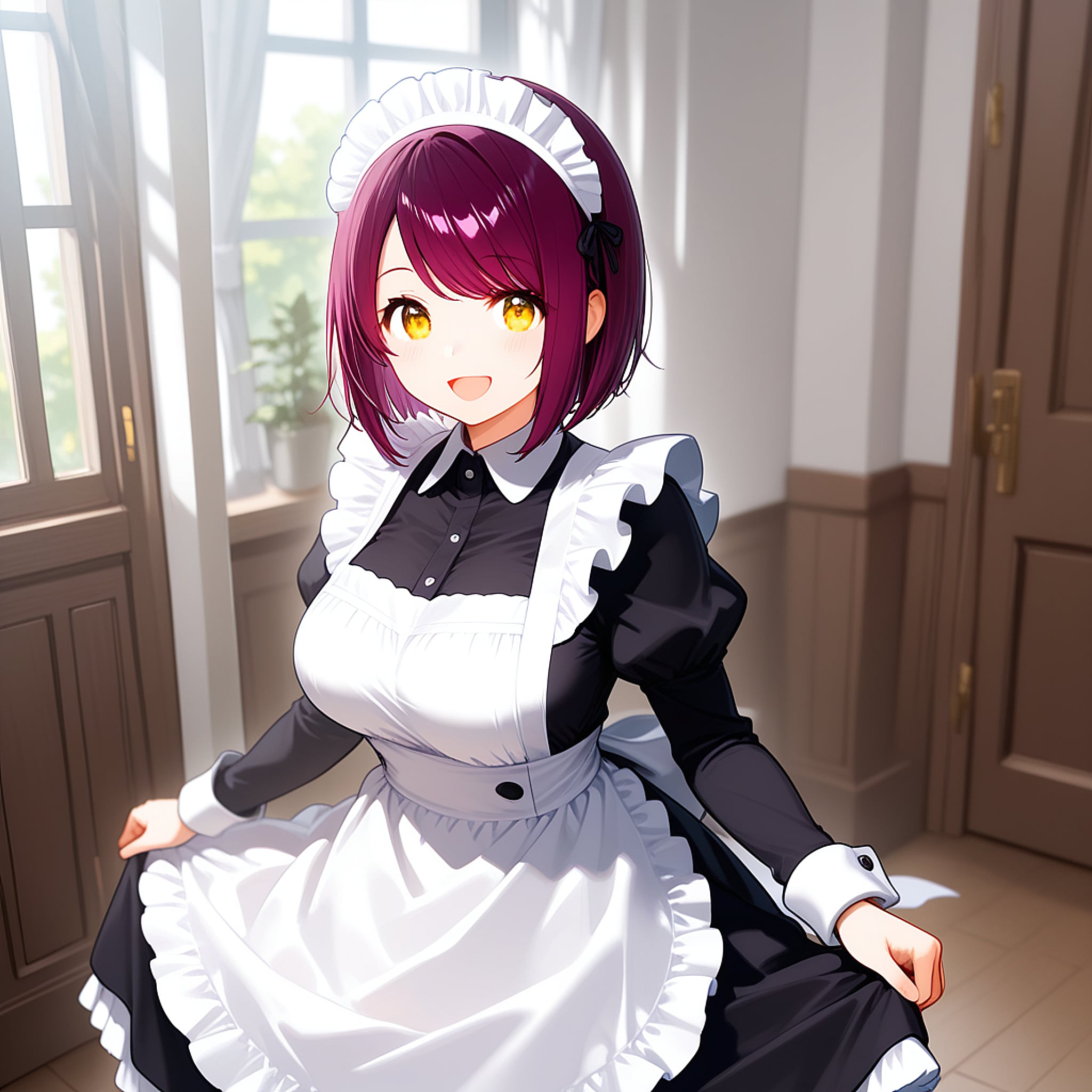 こんにちは（挨拶メイドの芽衣ちゃん） | の人気AIイラスト・グラビア