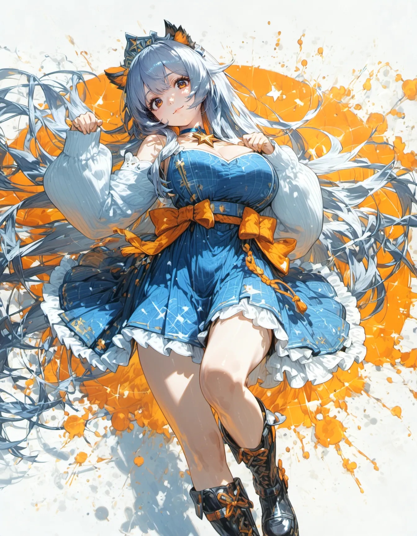 Starfall in a Tangerine Sky | の人気AIイラスト・グラビア