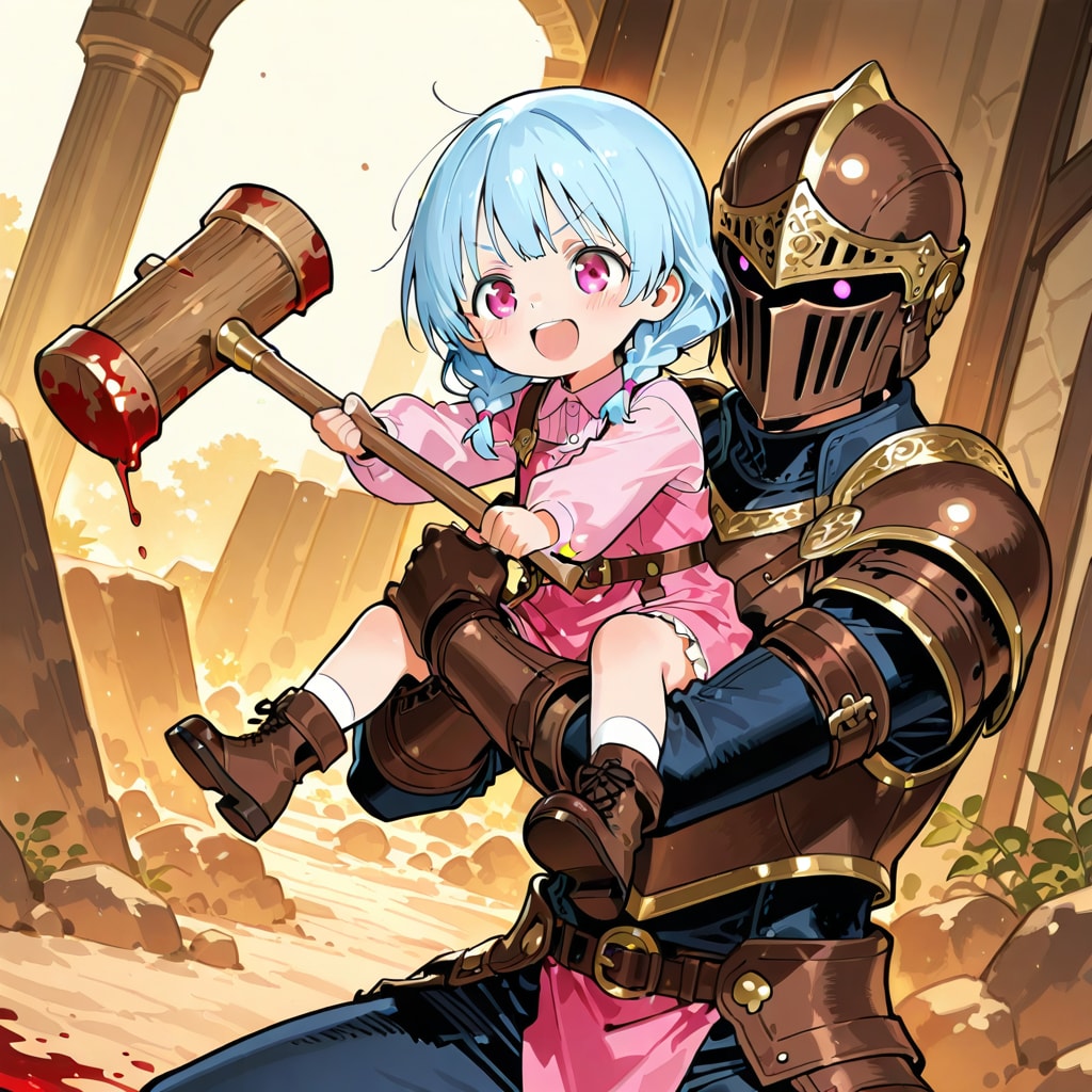 戦士の系譜1、女戦士マーサと娘のメル | の人気AIイラスト・グラビア