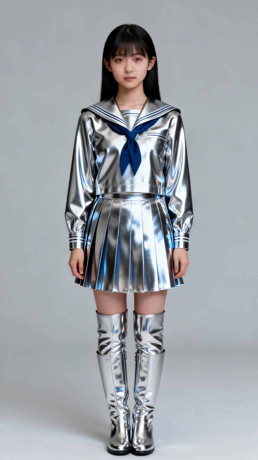 鏡面仕上げのセーラー服JK
