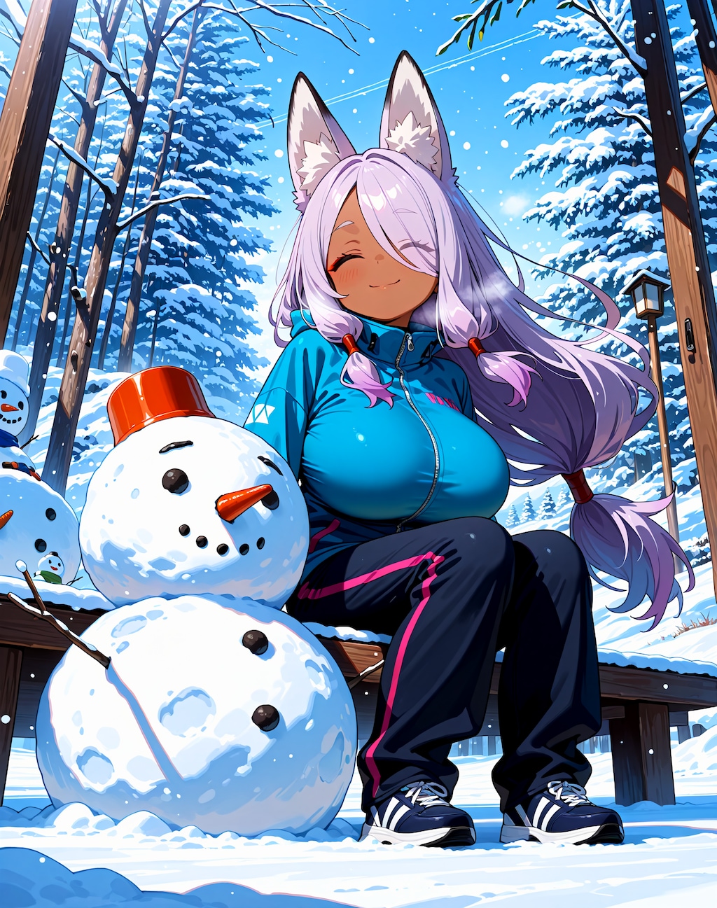 スキー場で遊ぶうちの子たち