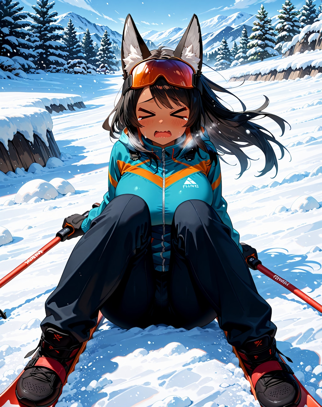 スキー場で遊ぶうちの子たち