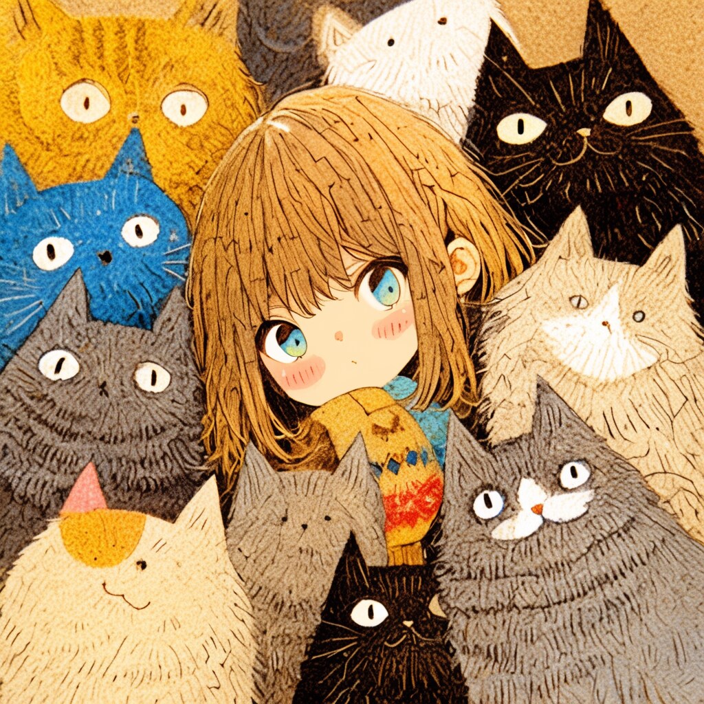 ねこたちのまんなかで