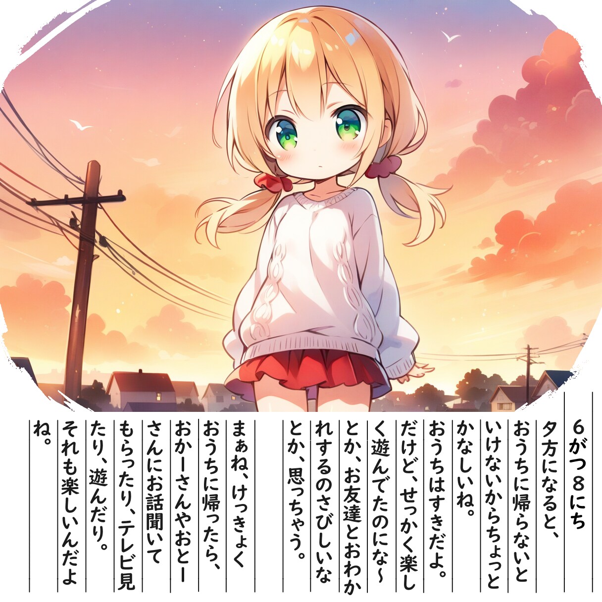 【絵日記】夕方になるとちょっとさびしい