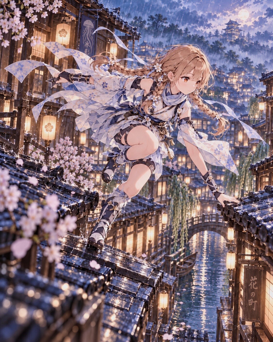 くらげを探せ ―雨夜の花ノ町― | の人気AIイラスト・グラビア