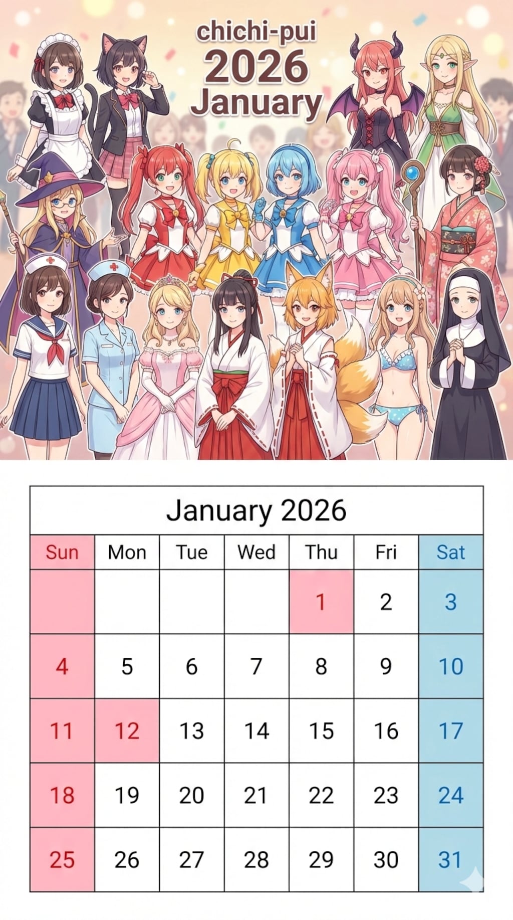 ★1月 カレンダー