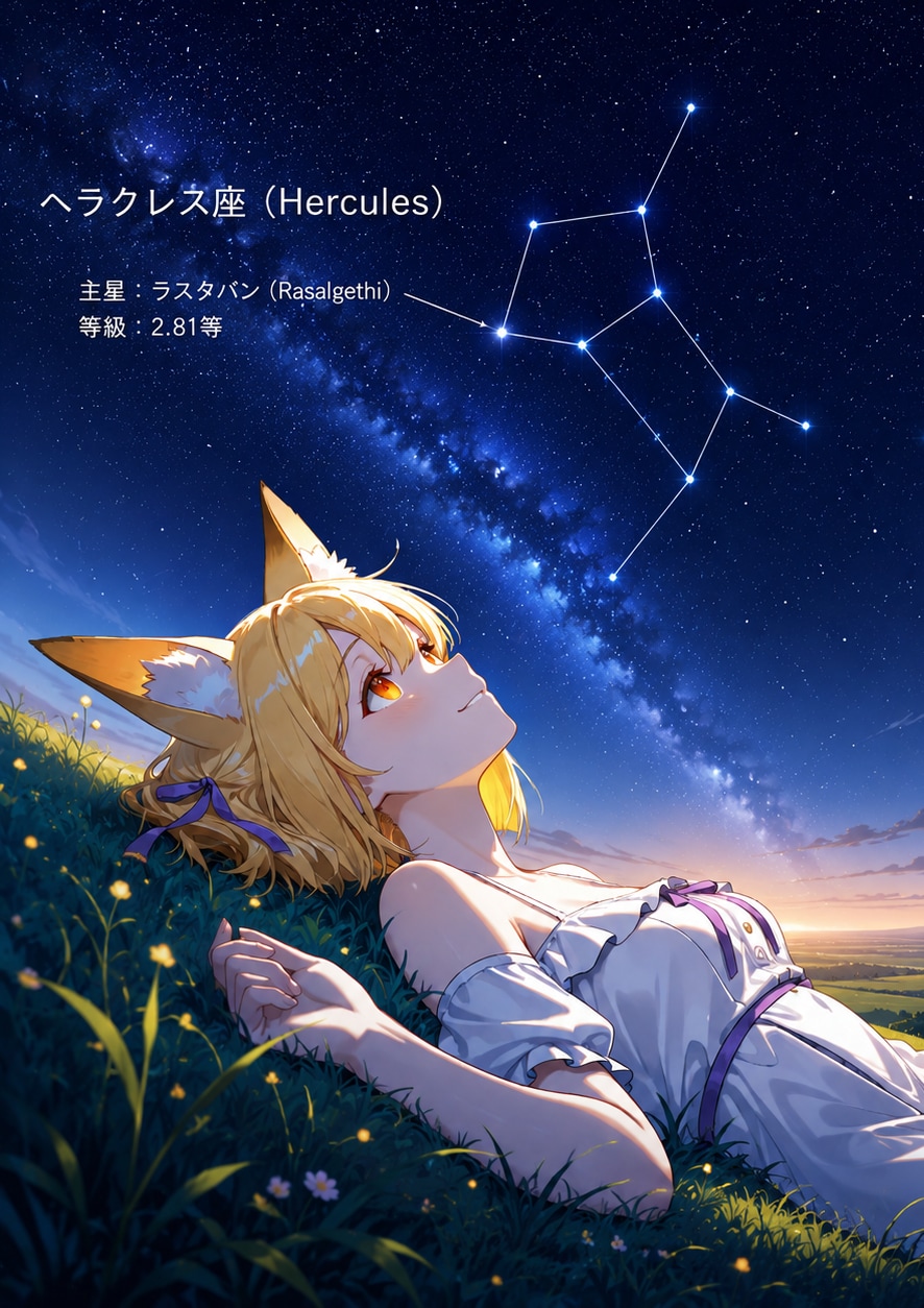 夏の星座：ヘラクレス座 | の人気AIイラスト・グラビア